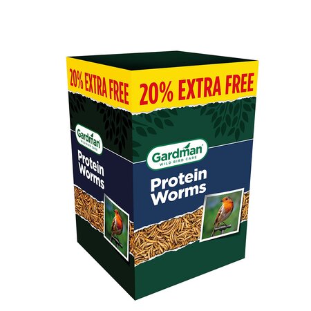 Gardman Protein Worms 1kg + 20% Extra Free